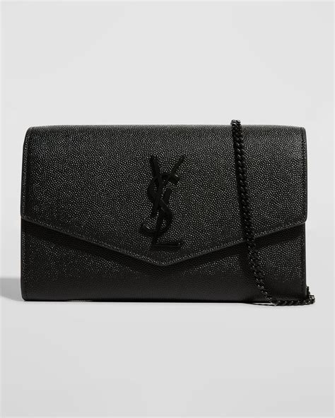 ysl uptown leather chain wallet|YSL large wallet on chain.